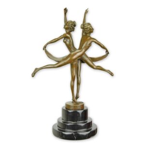 Elegante Tanzende Schwestern Bronzeskulptur  Ballettfiguren Statue