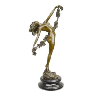Elegante Bronze Tanzskulptur mit Weinreben  Exquisite Bronzefigur