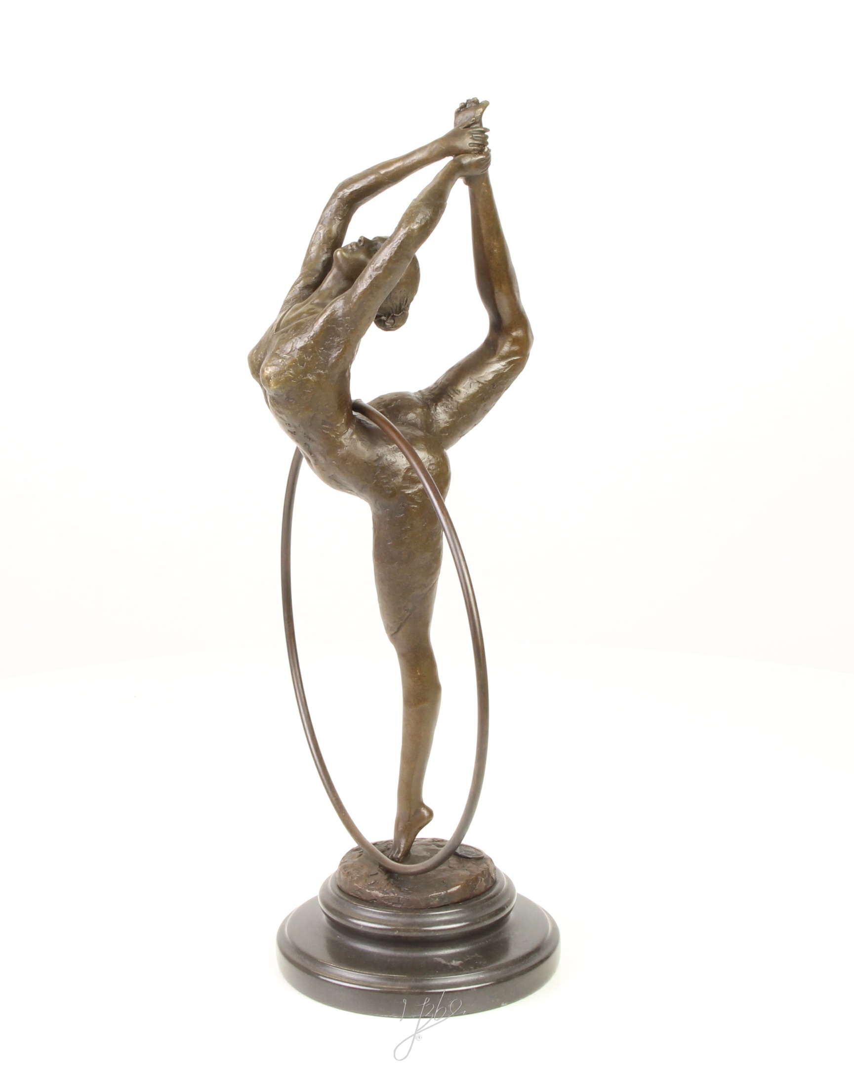 Anmutige Bronze Ballett Tänzerin Skulptur mit Ring Elegante Kunst 7