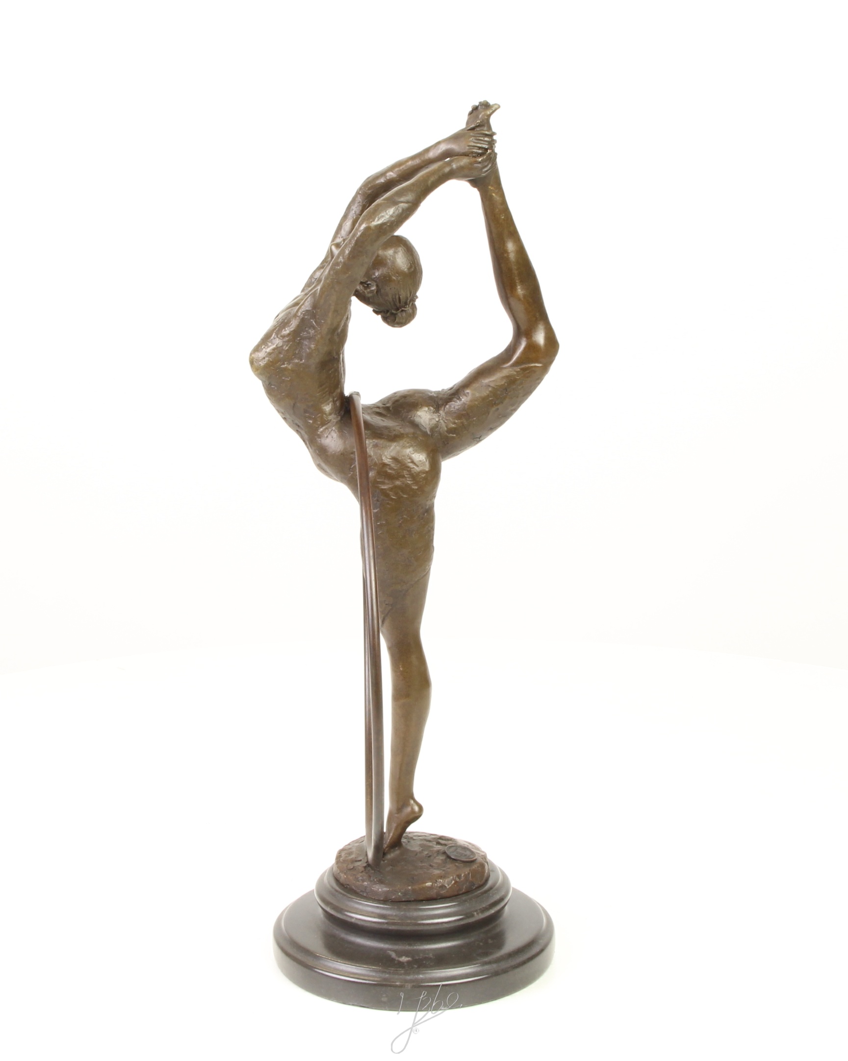 Anmutige Bronze Ballett Tänzerin Skulptur mit Ring Elegante Kunst 4
