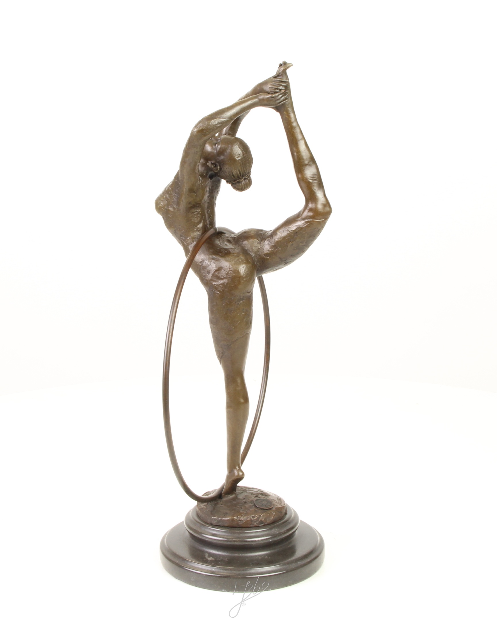 Anmutige Bronze Ballett Tänzerin Skulptur mit Ring Elegante Kunst 5