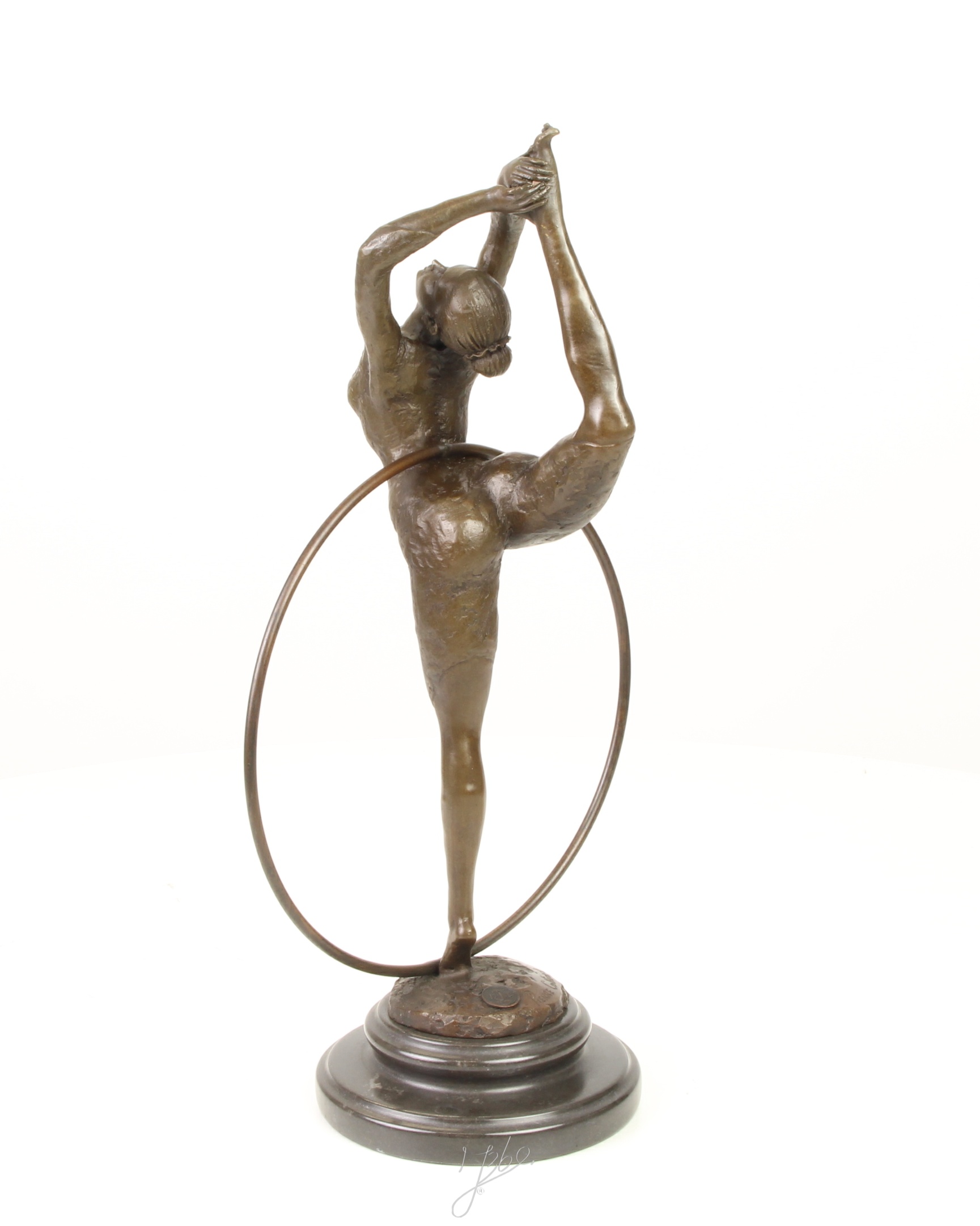 Anmutige Bronze Ballett Tänzerin Skulptur mit Ring Elegante Kunst 6