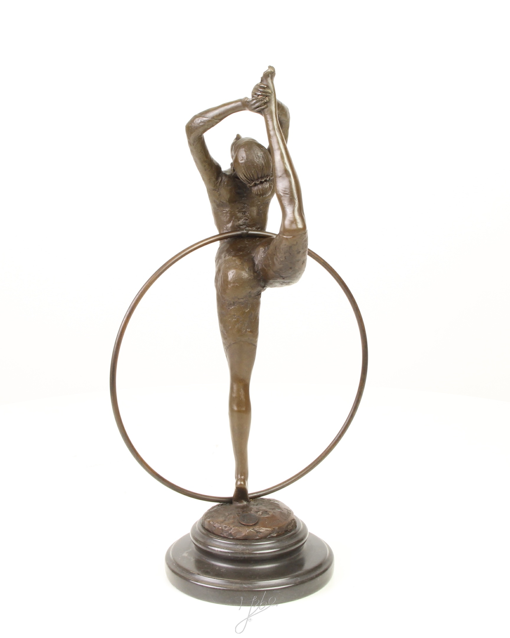Anmutige Bronze Ballett Tänzerin Skulptur mit Ring Elegante Kunst 8