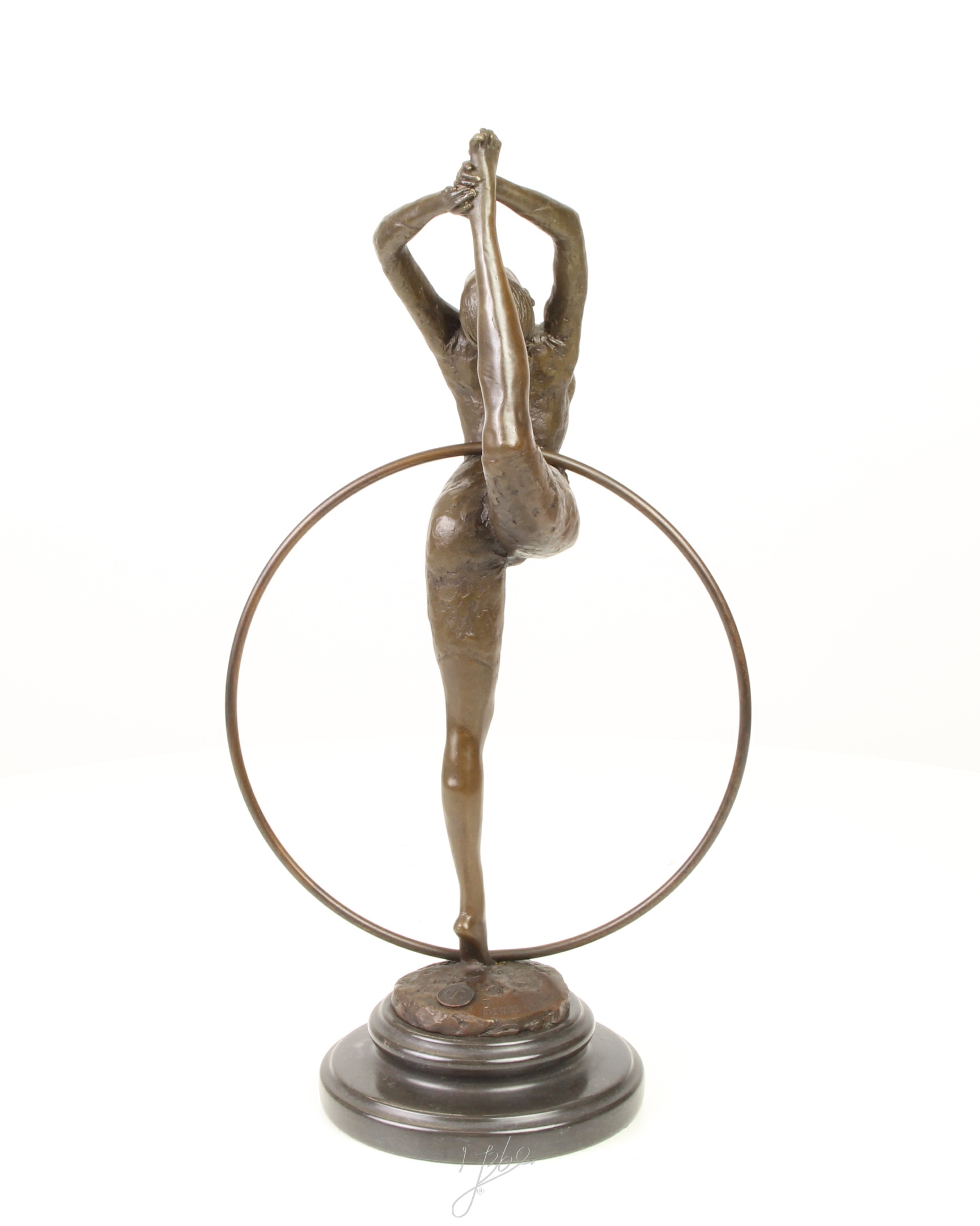 Anmutige Bronze Ballett Tänzerin Skulptur mit Ring Elegante Kunst 9