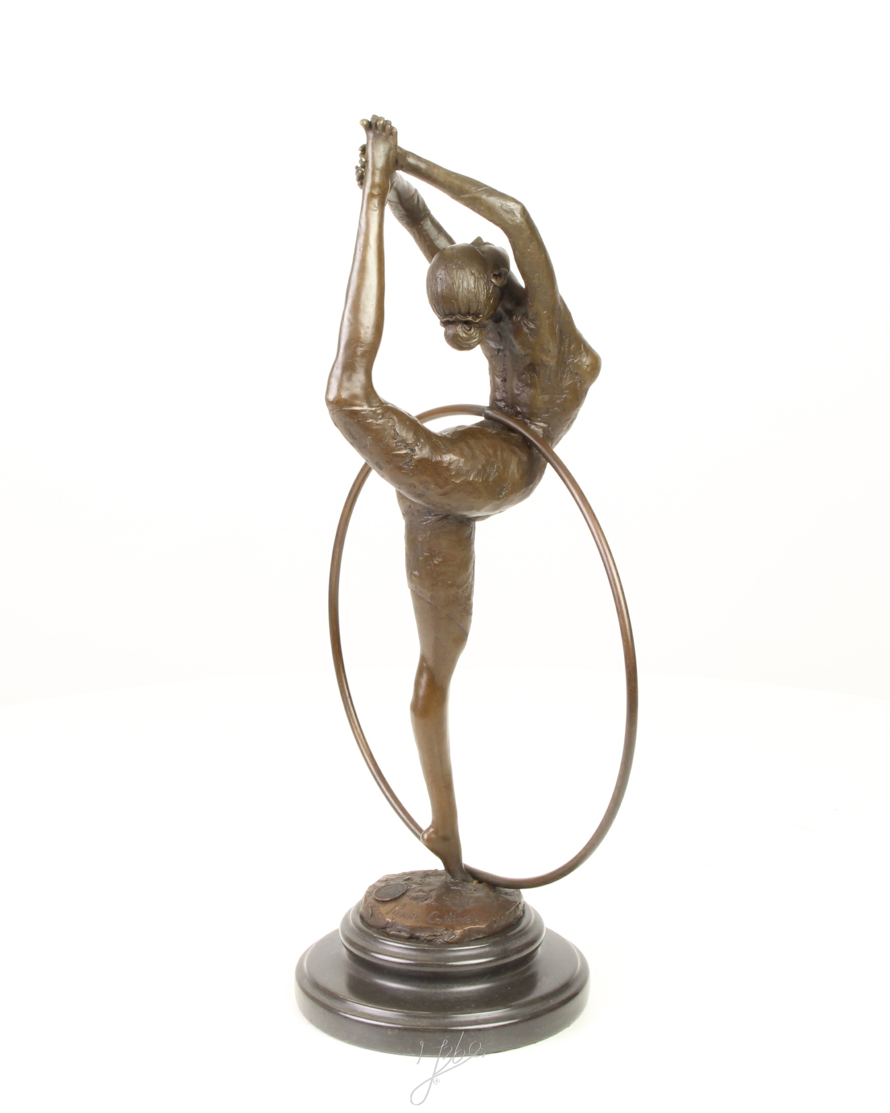 Anmutige Bronze Ballett Tänzerin Skulptur mit Ring Elegante Kunst 11