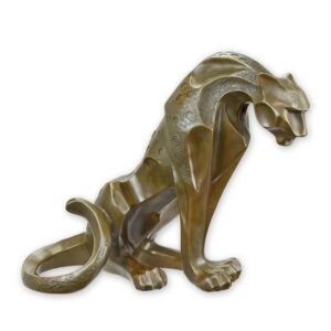 Elegante Modernistische Bronze Gepardenfigur  Sitzende Skulptur entdecken