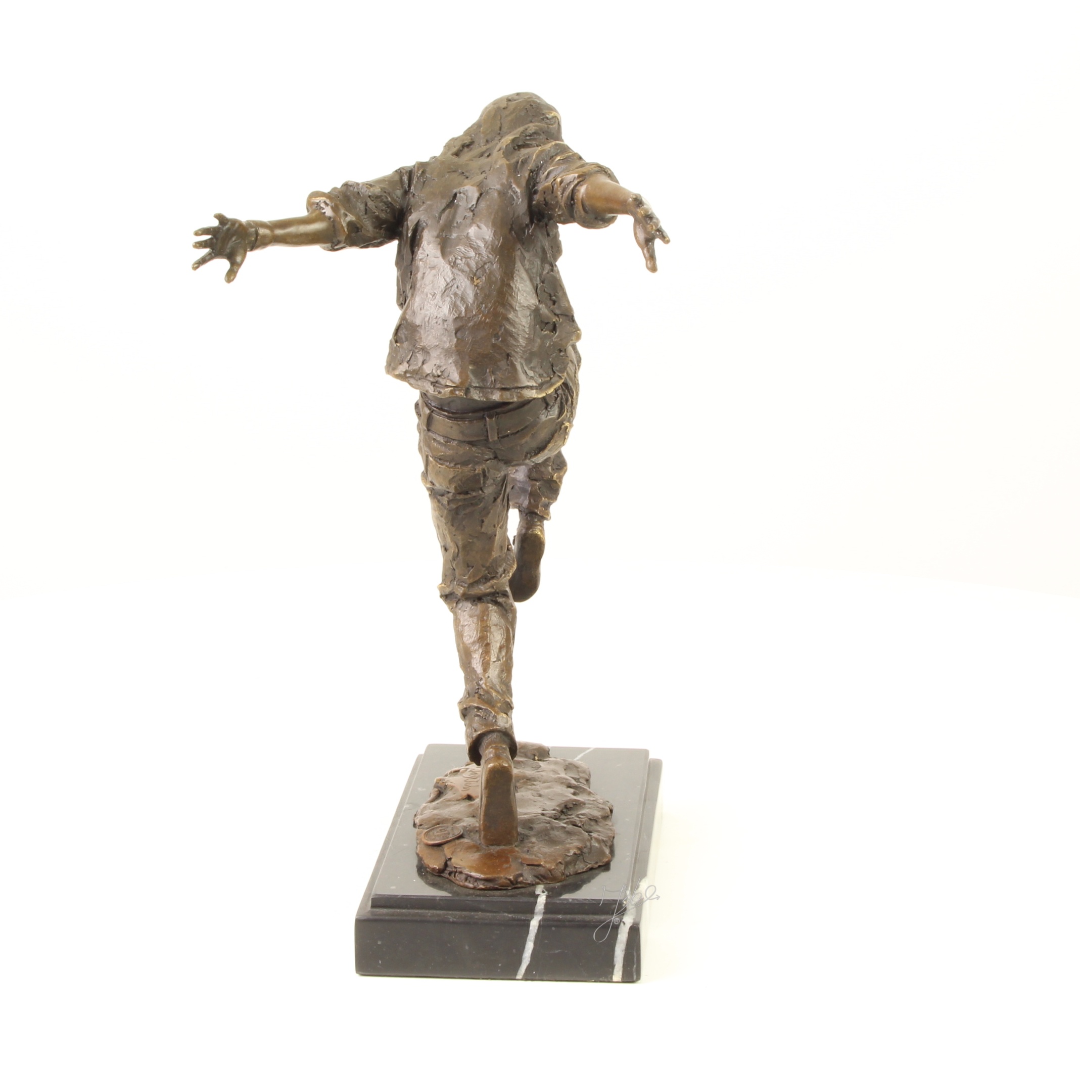 Einzigartige Bronze Tänzerskulptur Straßentänzer-Figur auf Sockel 6