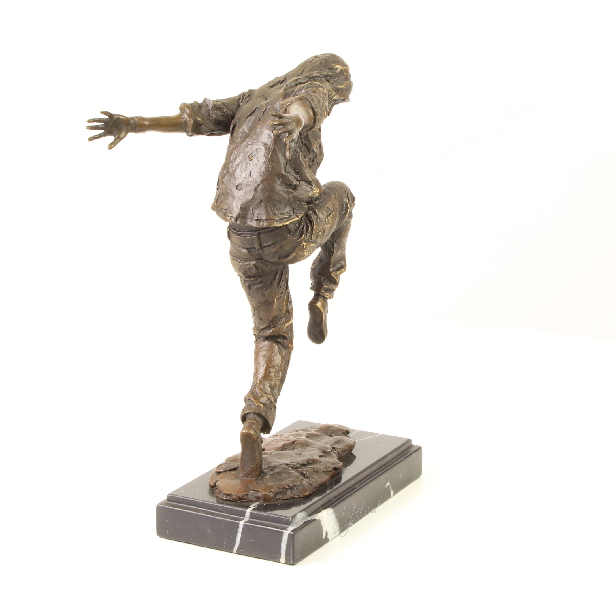 Einzigartige Bronze Tänzerskulptur Straßentänzer-Figur auf Sockel 10