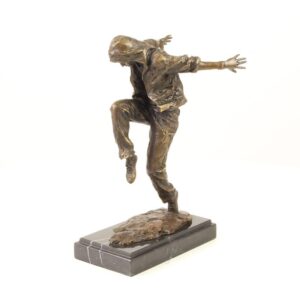 Einzigartige Bronze Tänzerskulptur Straßentänzer-Figur auf Sockel
