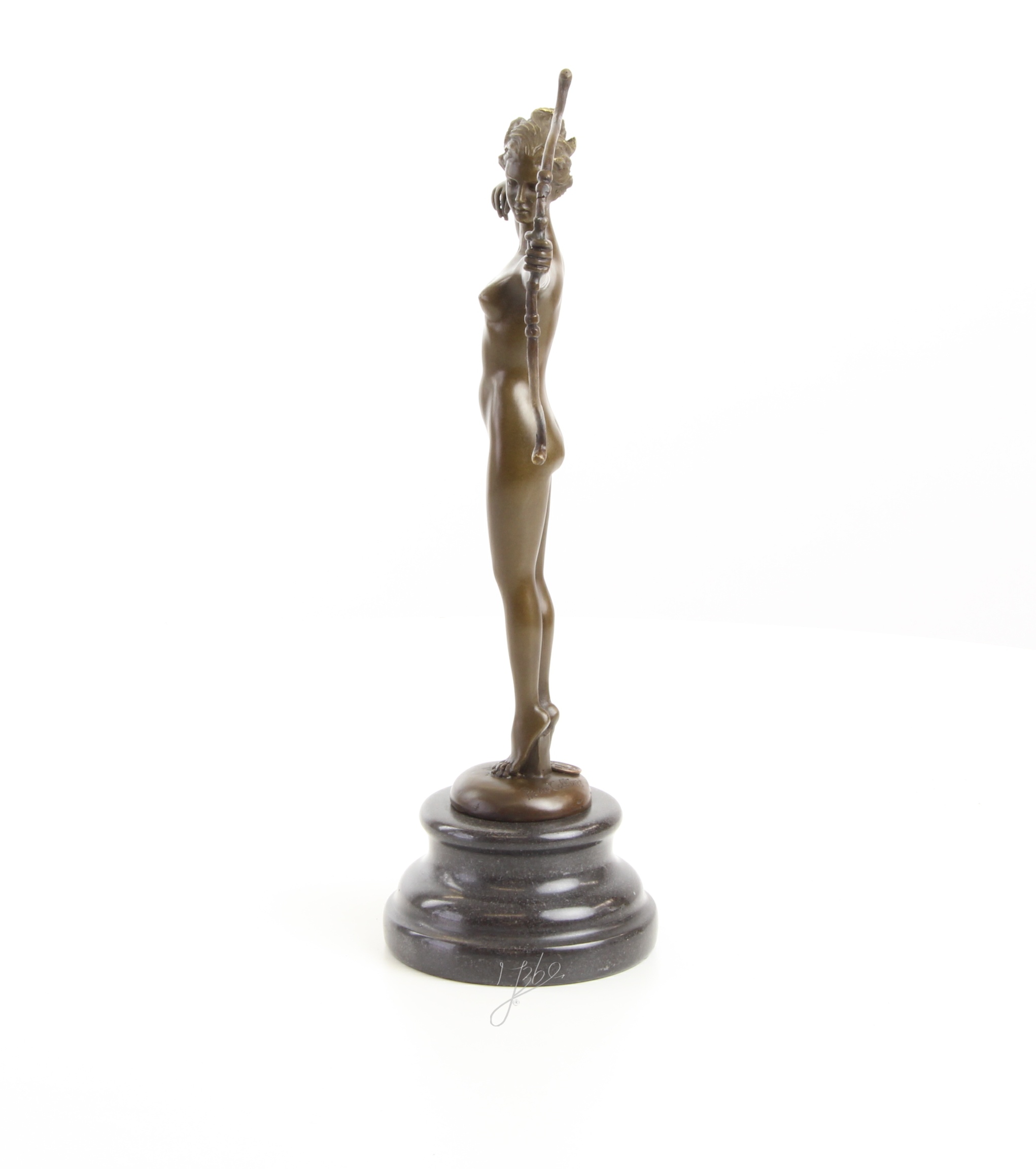 Klassische Bronze Diana Skulptur Elegante Jagdgöttin Figur 5