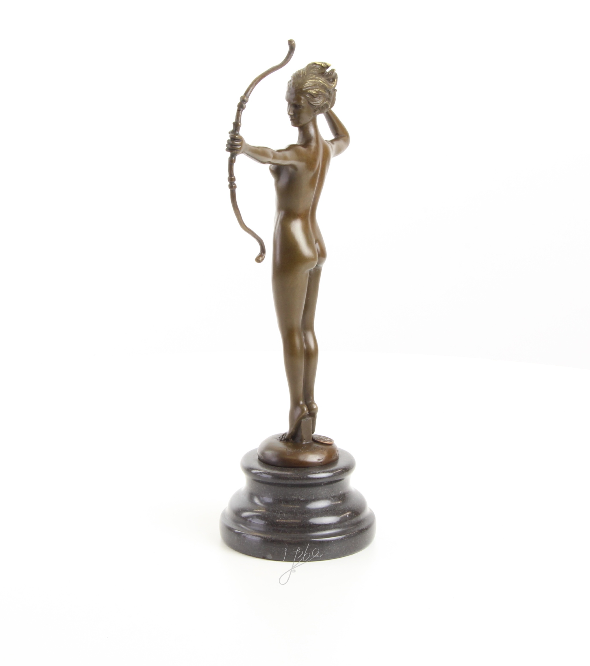 Klassische Bronze Diana Skulptur Elegante Jagdgöttin Figur 4
