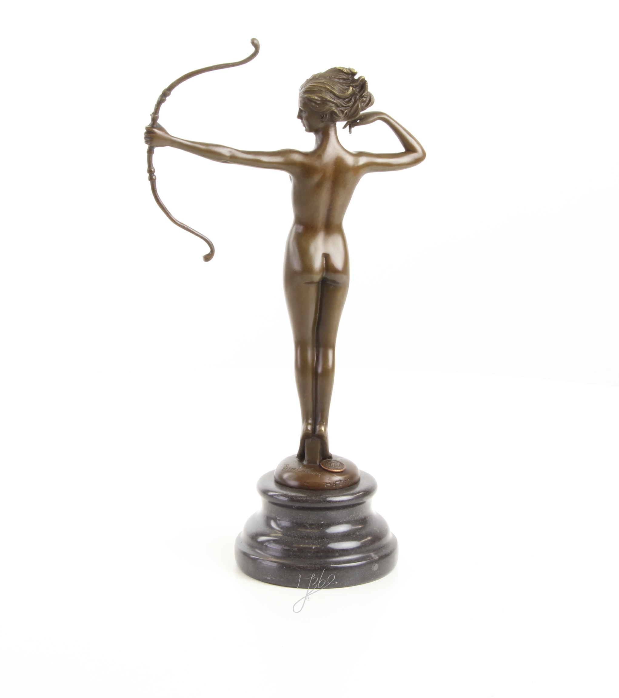 Klassische Bronze Diana Skulptur Elegante Jagdgöttin Figur 12