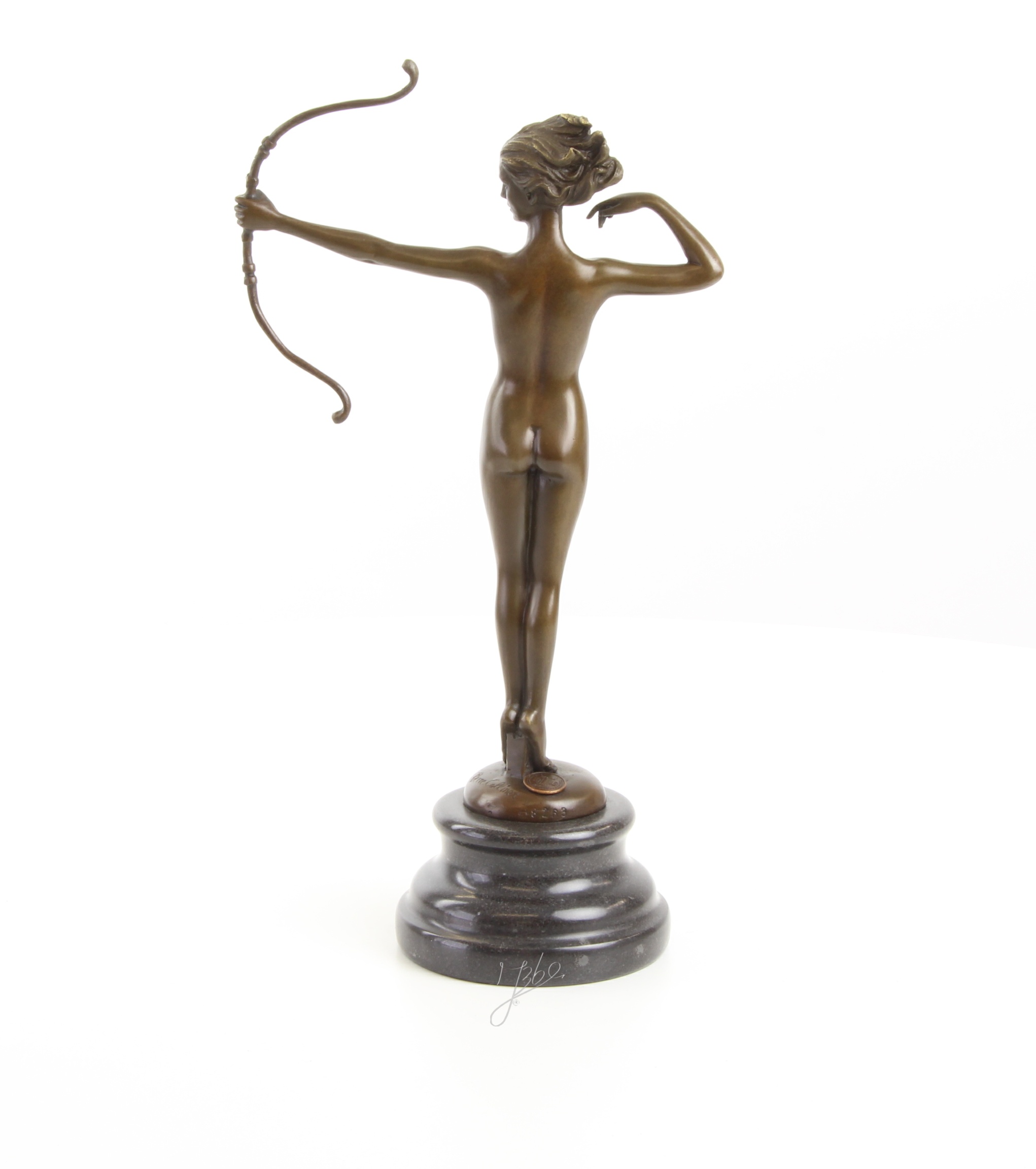 Klassische Bronze Diana Skulptur Elegante Jagdgöttin Figur 10