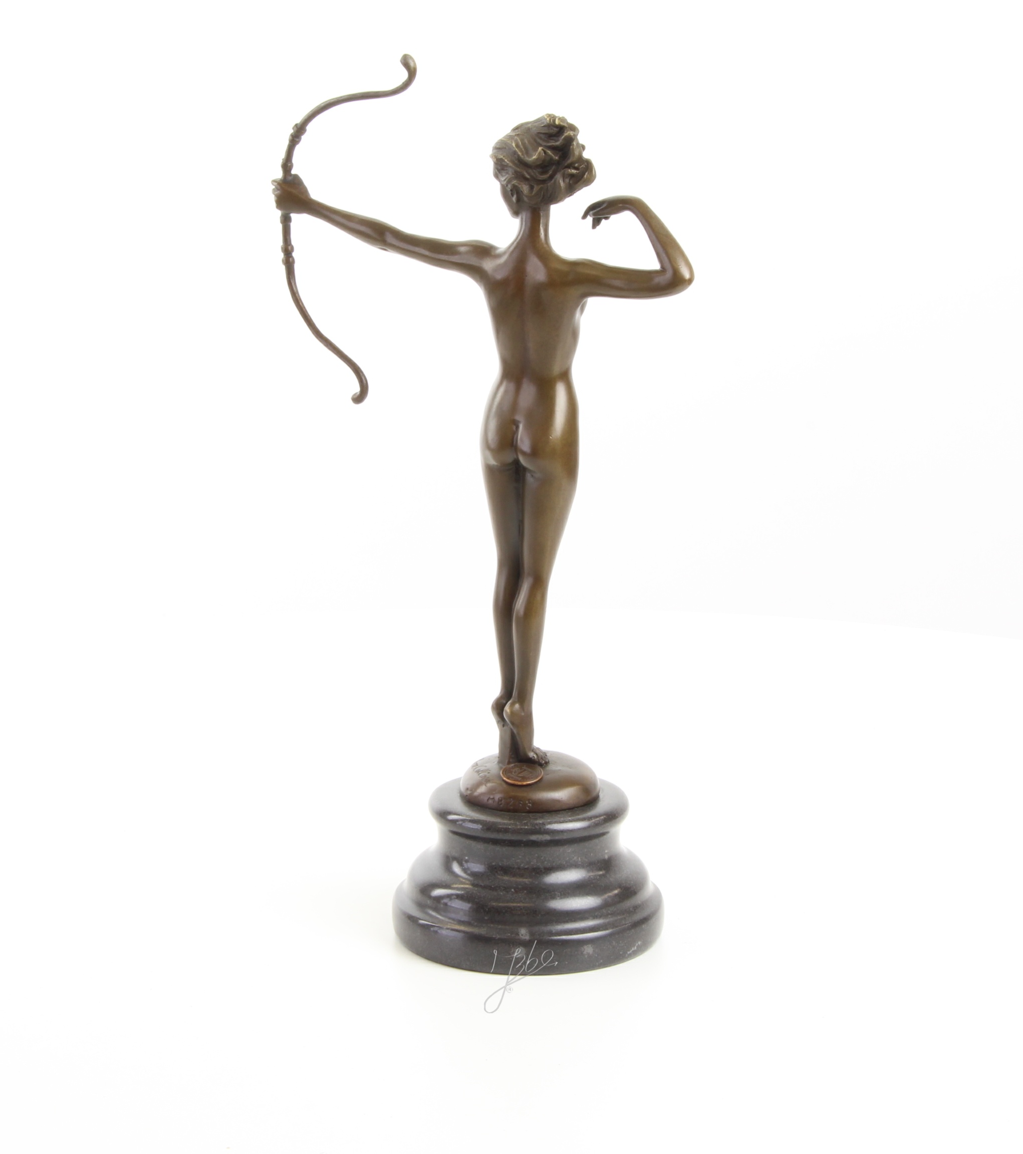 Klassische Bronze Diana Skulptur Elegante Jagdgöttin Figur 11