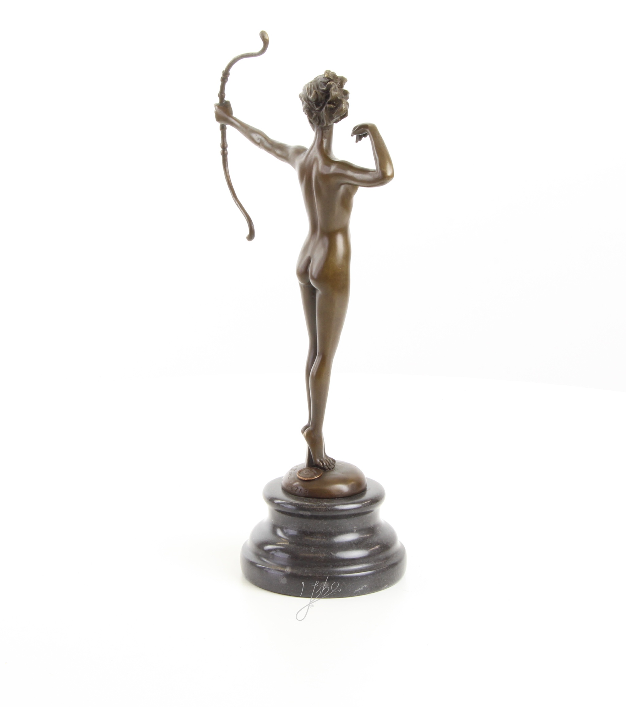 Klassische Bronze Diana Skulptur Elegante Jagdgöttin Figur 8