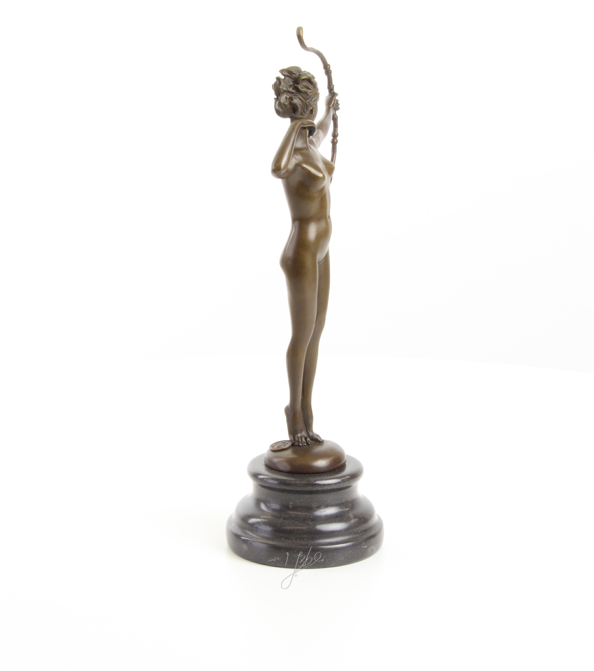 Klassische Bronze Diana Skulptur Elegante Jagdgöttin Figur 13