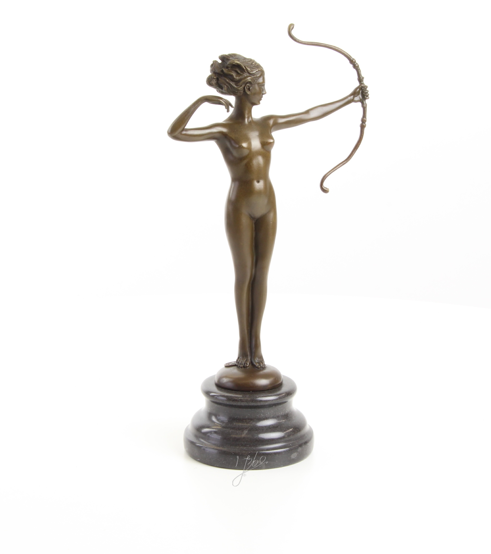 Klassische Bronze Diana Skulptur Elegante Jagdgöttin Figur 17