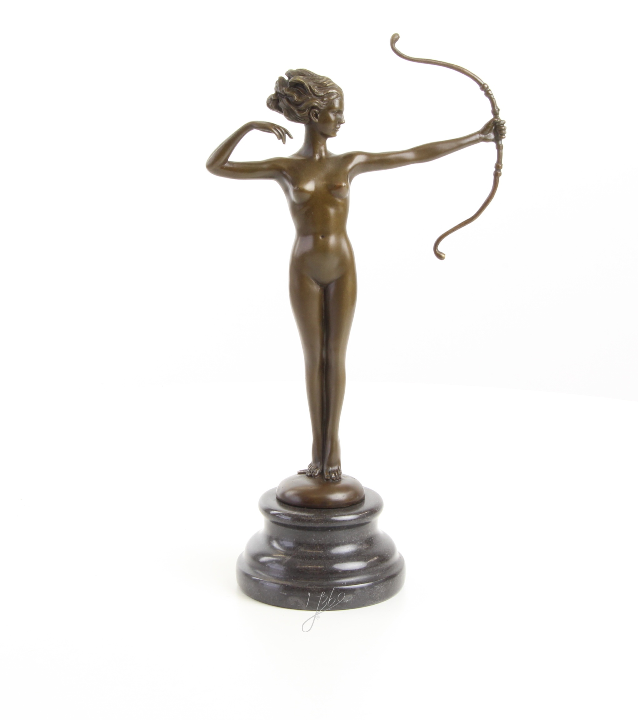 Klassische Bronze Diana Skulptur Elegante Jagdgöttin Figur 15
