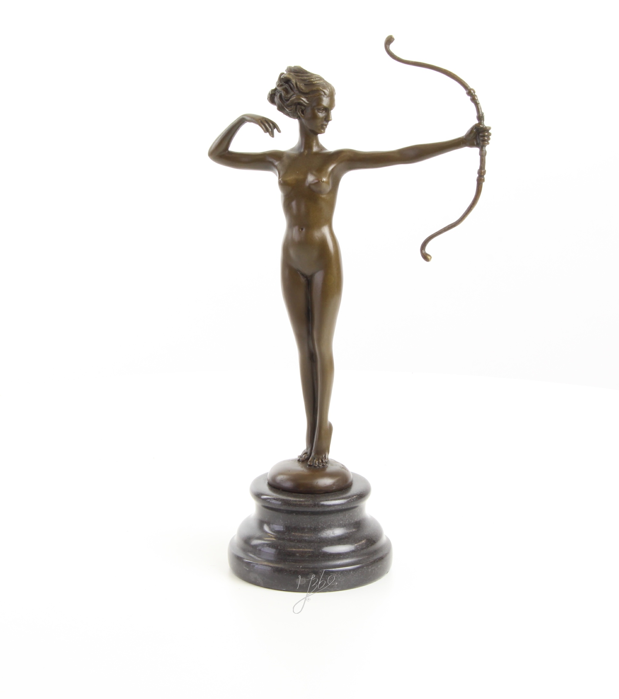 Klassische Bronze Diana Skulptur Elegante Jagdgöttin Figur 16