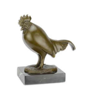 Luxuriöse Bronzehahn Skulptur Detaillierte Bronzestatue eines stolzen Hahns