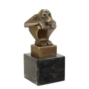Stilisiertes Bronze Affenskulptur Kunstwerk  Exquisites Deko-Highlight