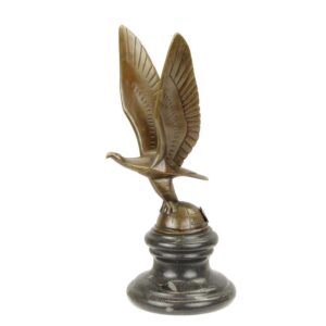 Elegante Bronze Adlerskulptur Metall Adlerfigur auf Kugel