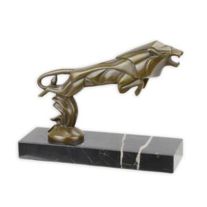 Elegante Geometrische Bronze Panther Skulptur für Ihr Auto