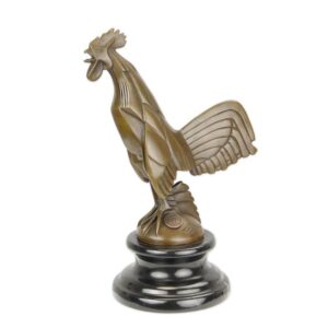 Kunstvolle Bronze Hahn Skulptur  Exquisite Autofigur für Sammler