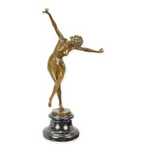 Ausdrucksstarke Bronze Tänzerin Skulptur Elegante Ballerina Figur