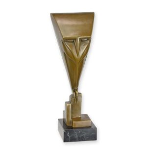 Art Deco Eule Bronze Geometrische Eulenskulptur aus edlem Metall
