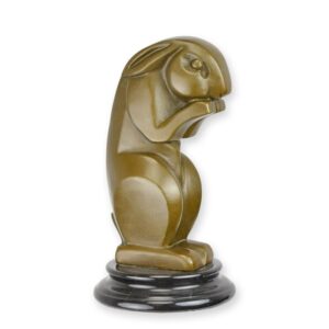 Exquisite Art Deco Bronze Hase Skulptur Aufrechter Hasen Charme