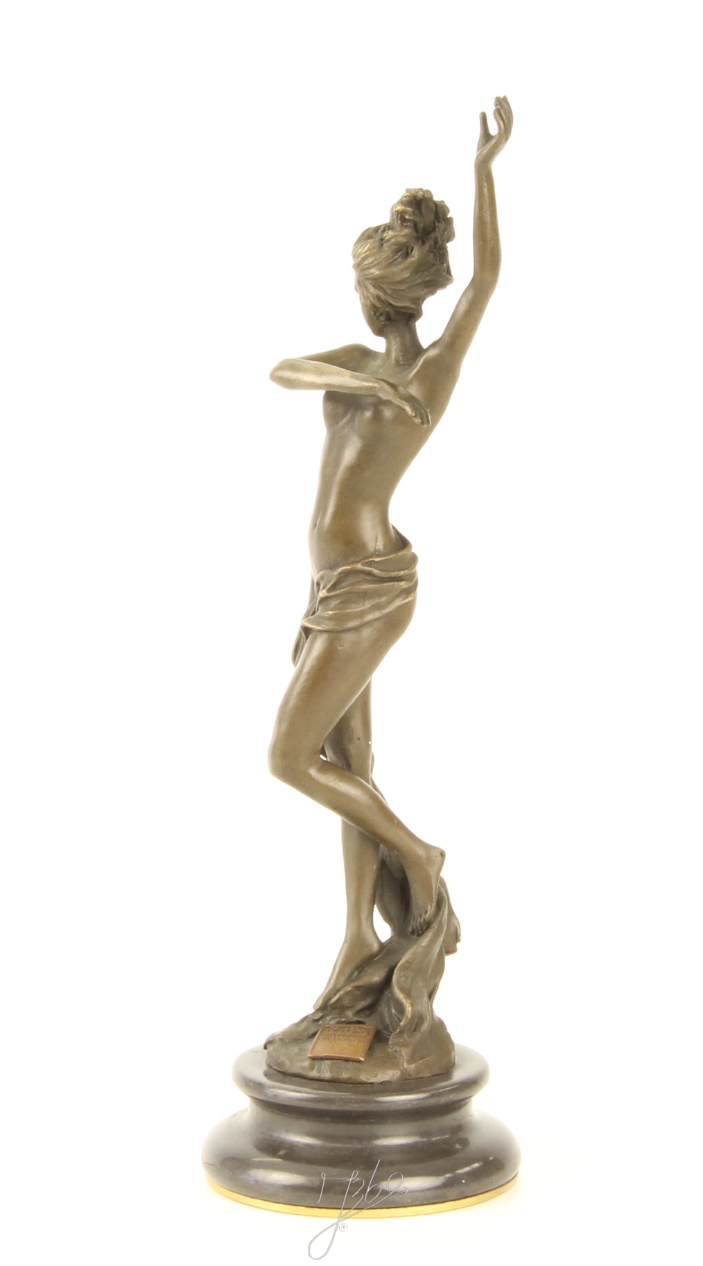 Elegante Bronze Tänzerin Skulptur Kunstvolle tanzende Frau 5
