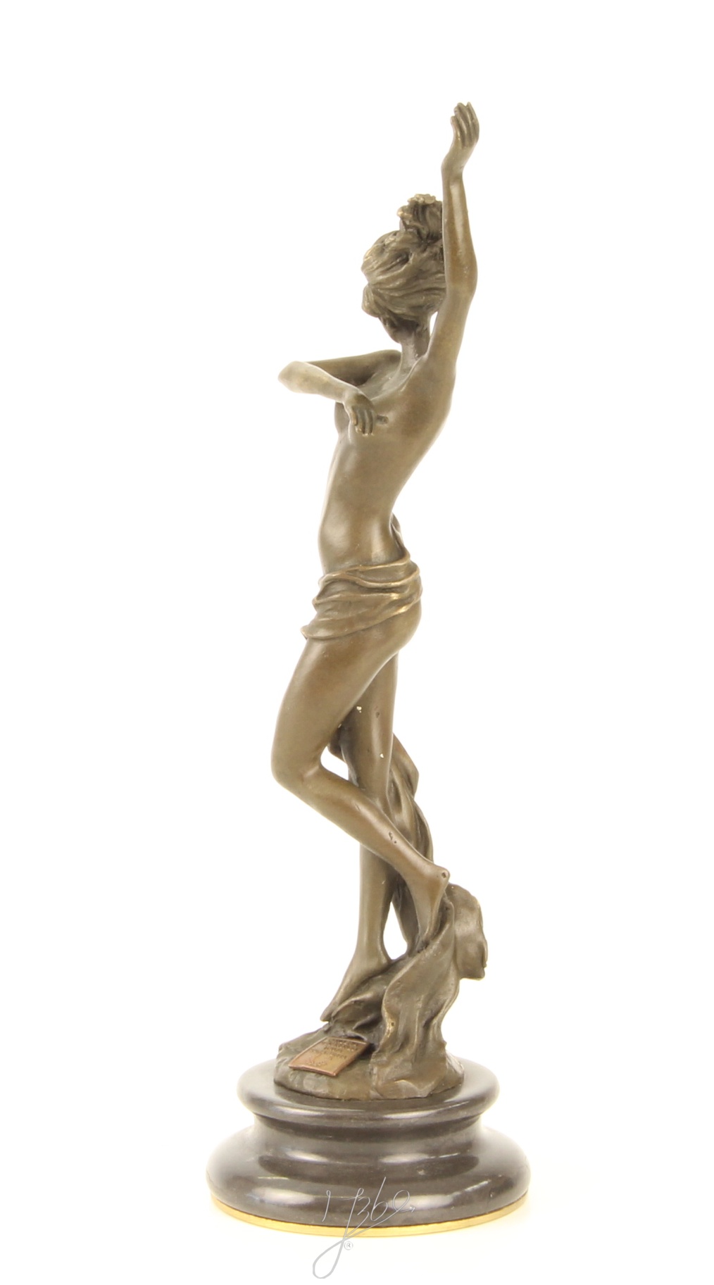 Elegante Bronze Tänzerin Skulptur Kunstvolle tanzende Frau 10