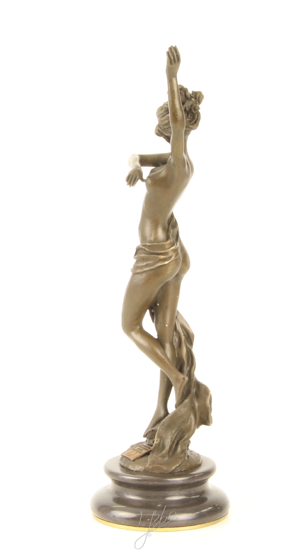 Elegante Bronze Tänzerin Skulptur Kunstvolle tanzende Frau 11