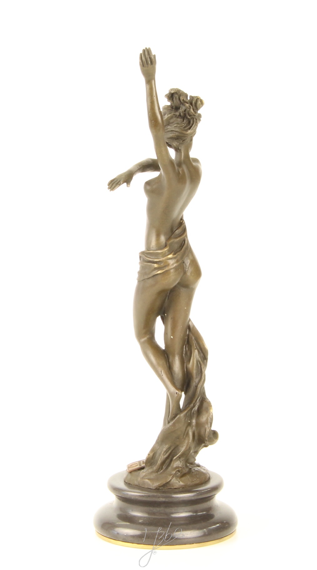 Elegante Bronze Tänzerin Skulptur Kunstvolle tanzende Frau 9