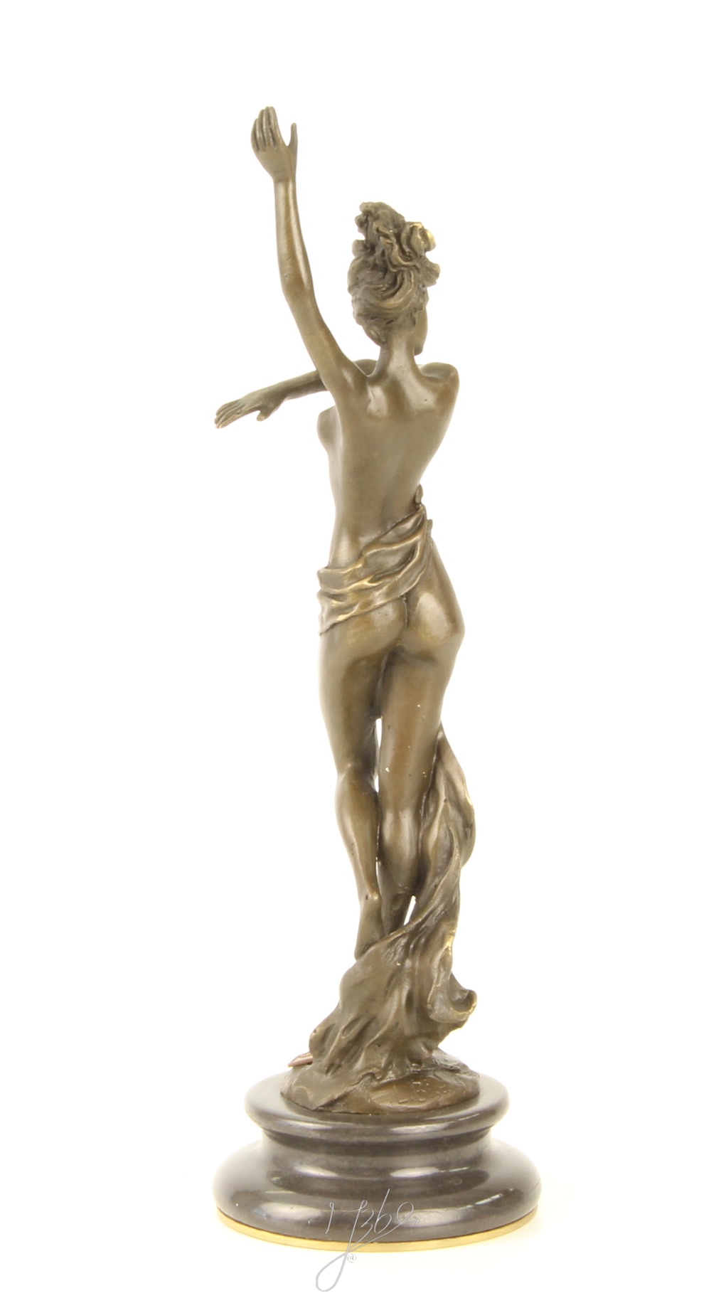 Elegante Bronze Tänzerin Skulptur Kunstvolle tanzende Frau 12