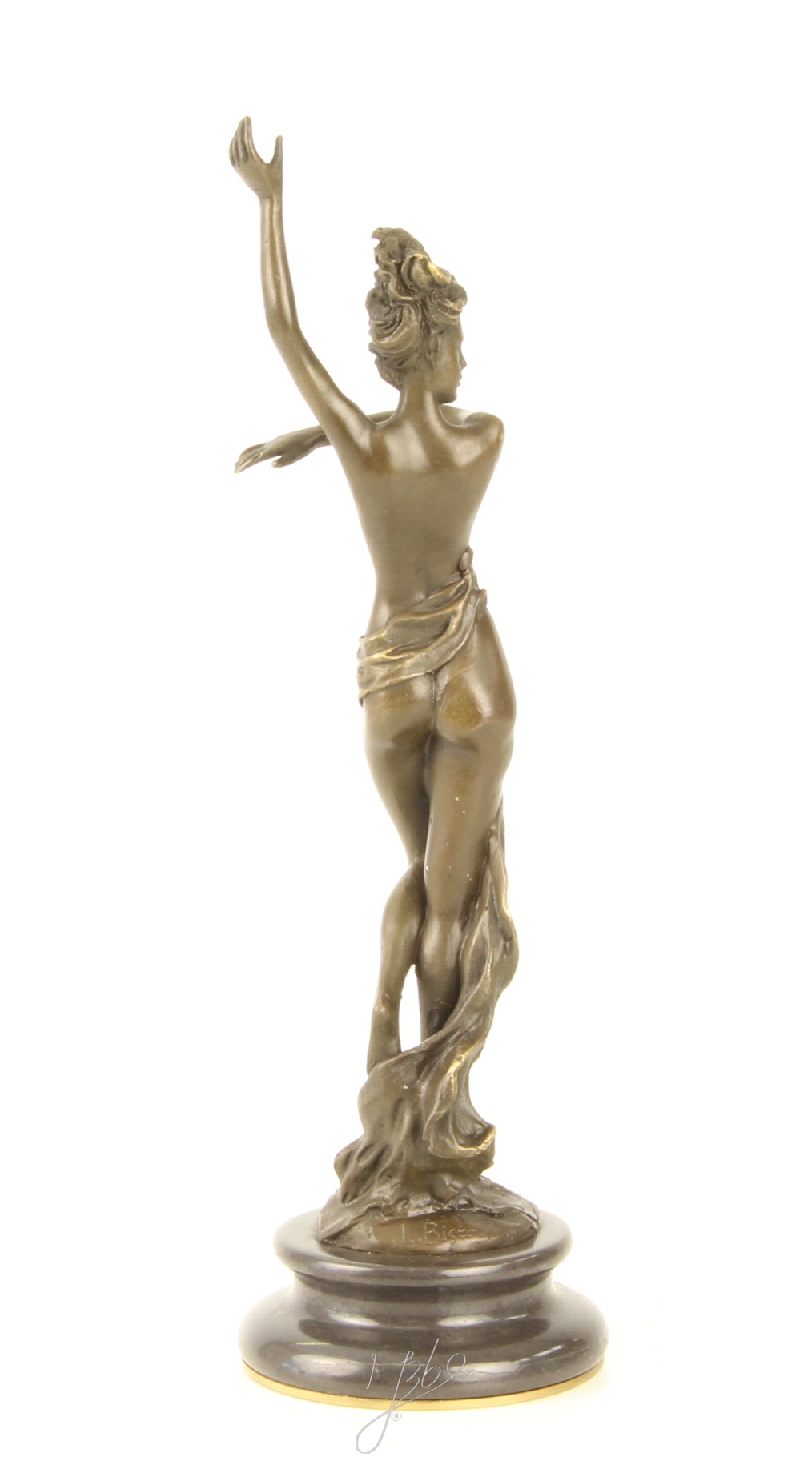 Elegante Bronze Tänzerin Skulptur Kunstvolle tanzende Frau 13
