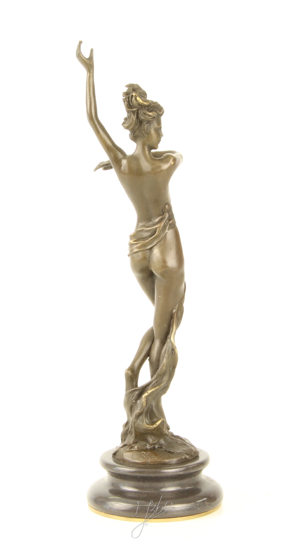 Elegante Bronze Tänzerin Skulptur Kunstvolle tanzende Frau 14