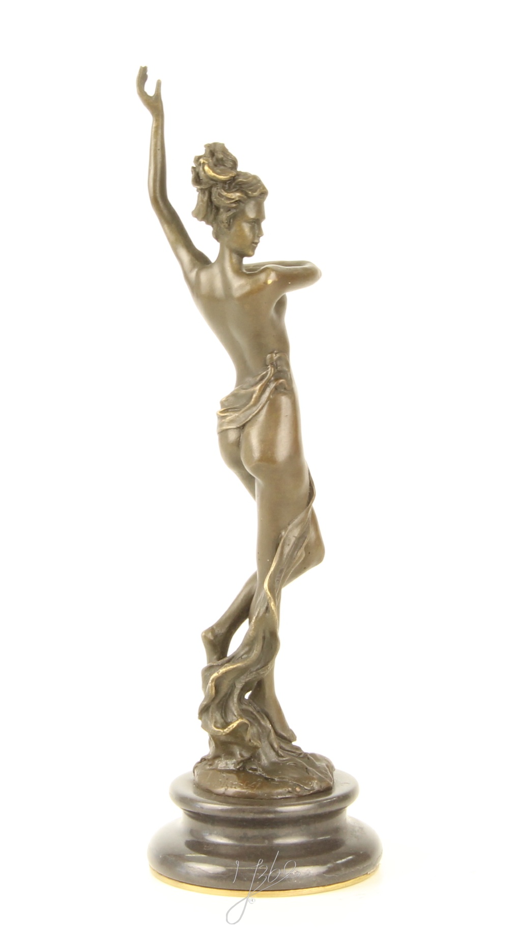 Elegante Bronze Tänzerin Skulptur Kunstvolle tanzende Frau 16