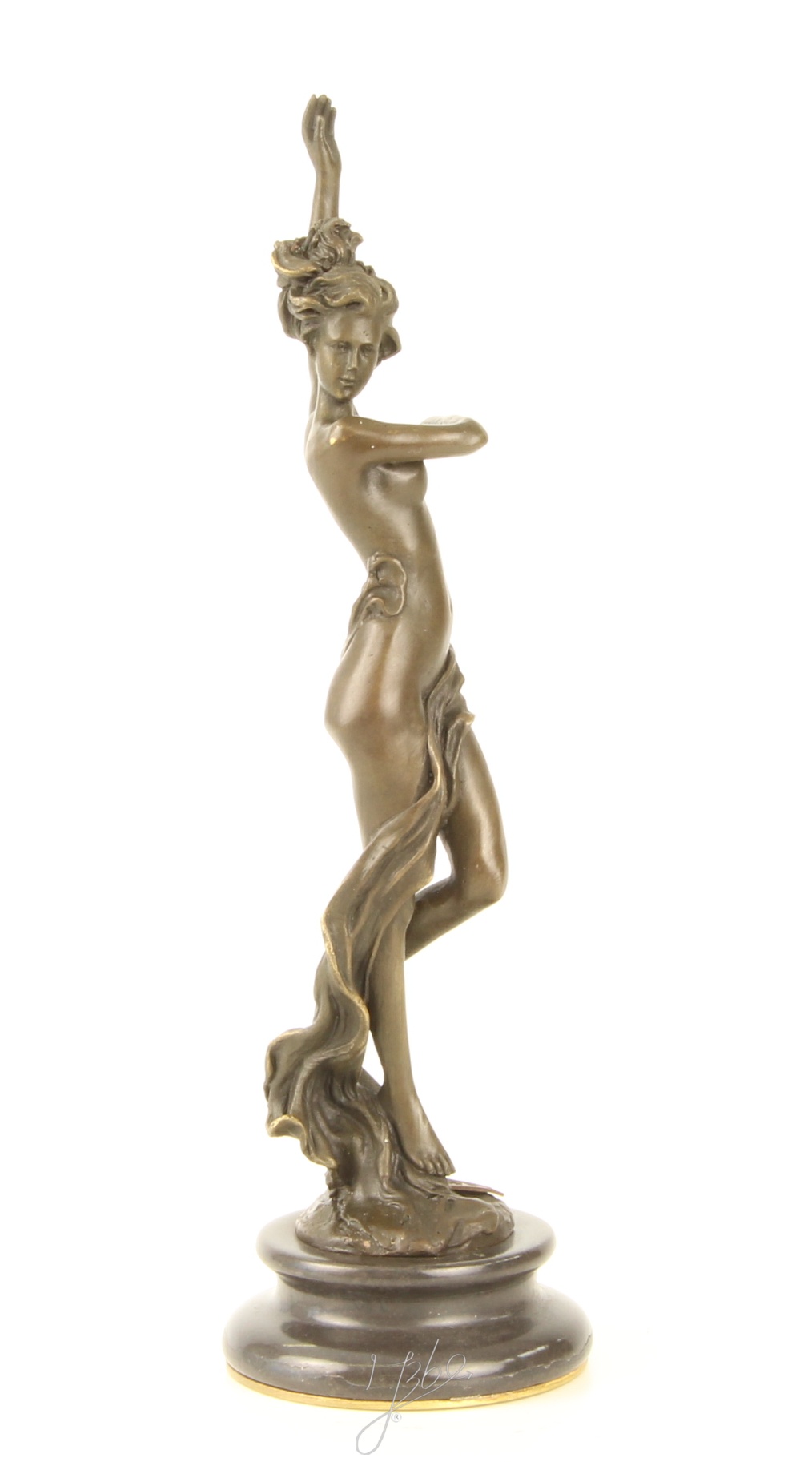 Elegante Bronze Tänzerin Skulptur Kunstvolle tanzende Frau 17