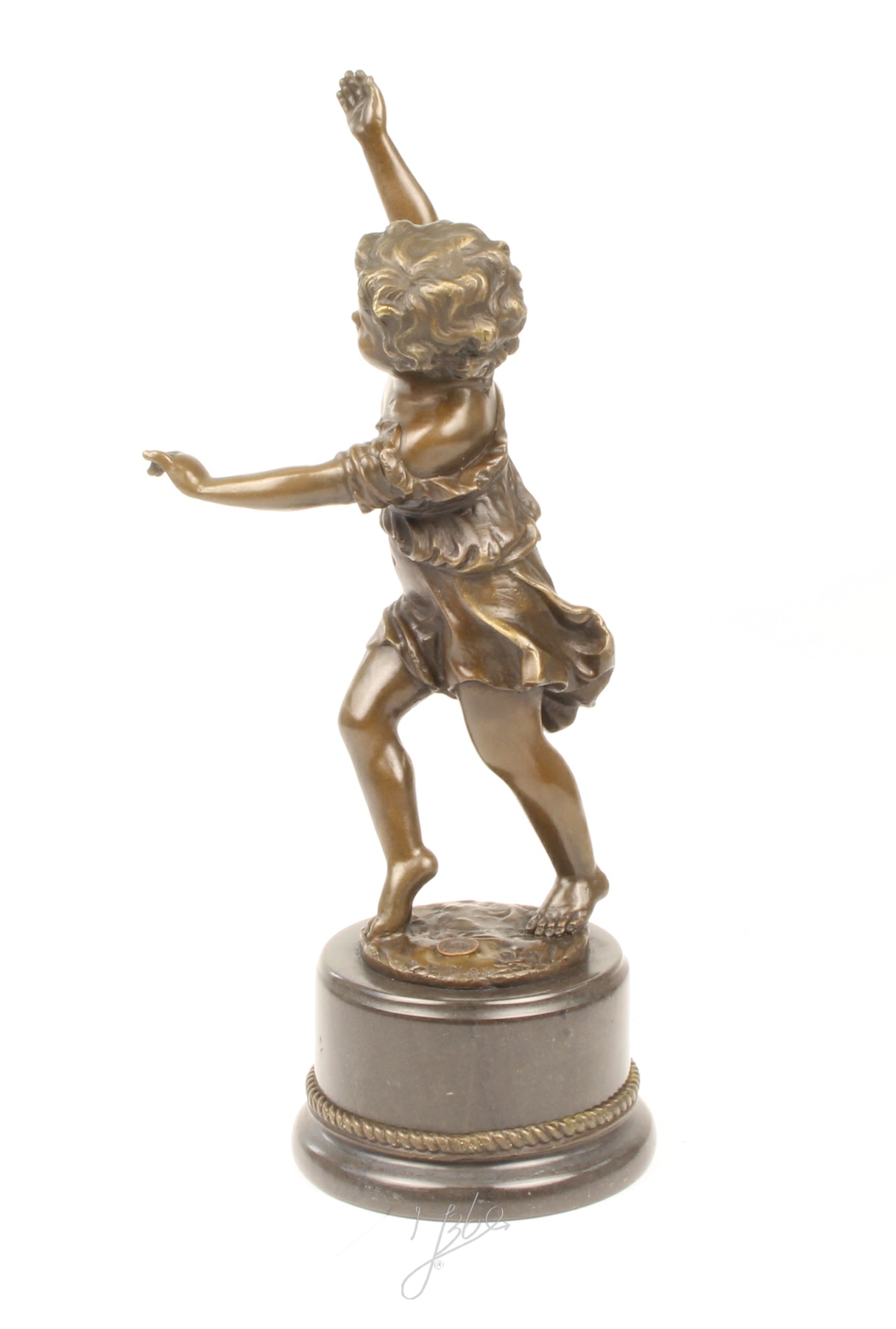 Hochwertige Bronze Kinderskulptur Tanzende Bronzeputto Skulptur entdecken 7
