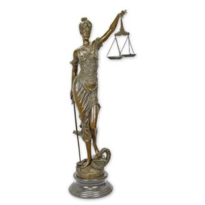 Elegante Bronze Justitia Skulptur  Dekorative Justitia Statue