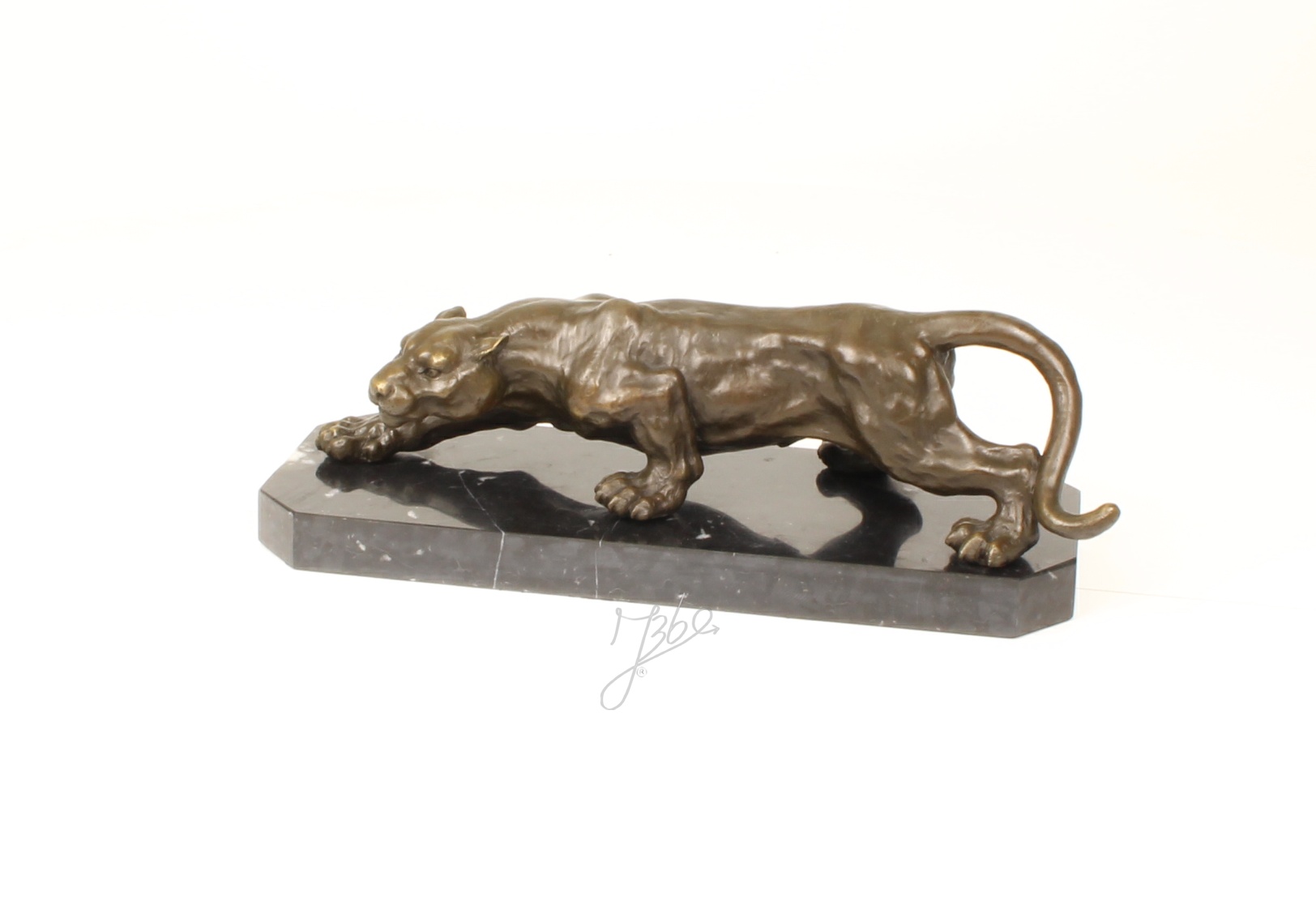 Exquisite Bronze Panther Skulptur Schleichender Panther aus Bronze 3