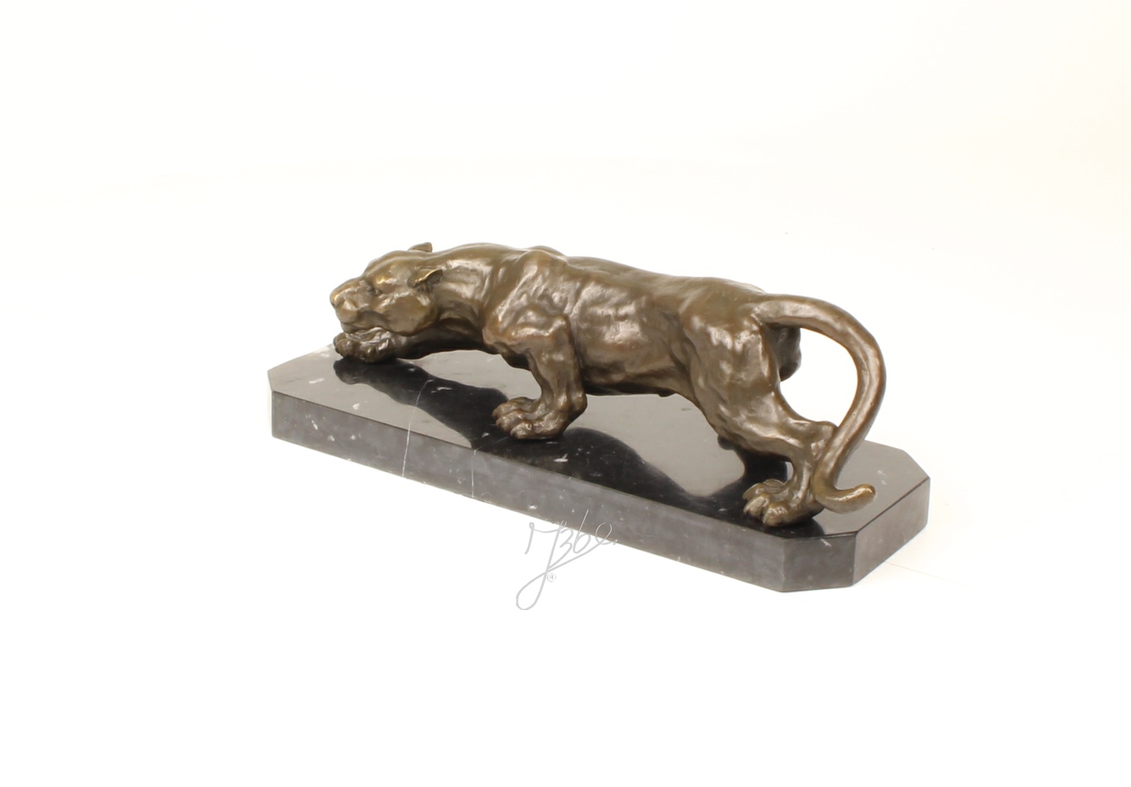 Exquisite Bronze Panther Skulptur Schleichender Panther aus Bronze 4