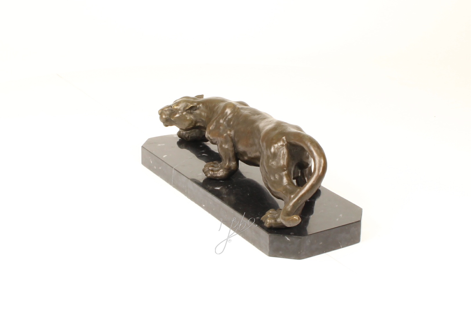 Exquisite Bronze Panther Skulptur Schleichender Panther aus Bronze 6
