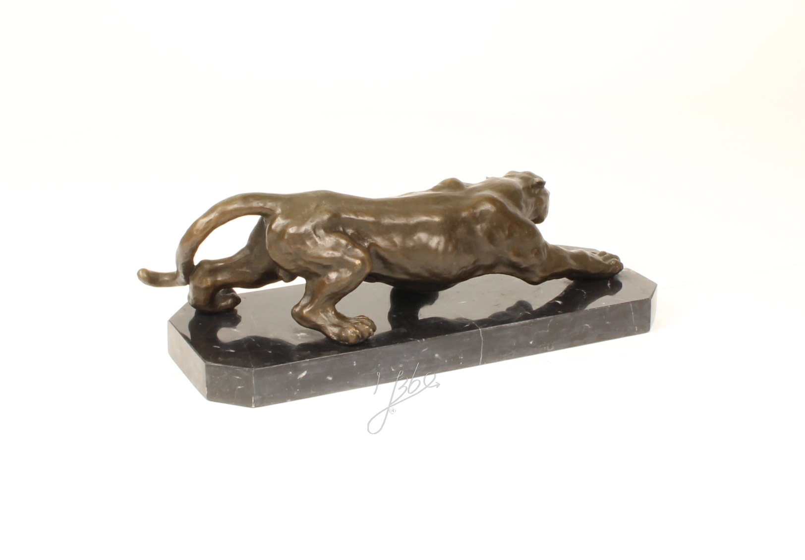 Exquisite Bronze Panther Skulptur Schleichender Panther aus Bronze 10