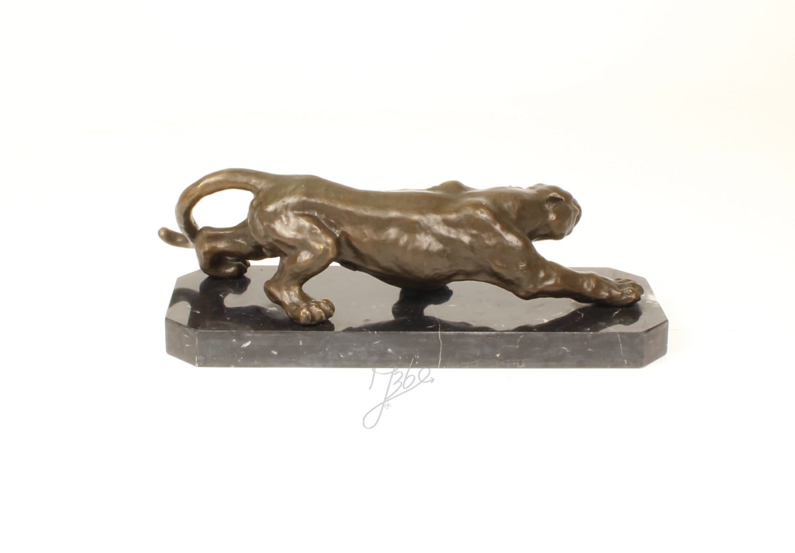 Exquisite Bronze Panther Skulptur Schleichender Panther aus Bronze 9