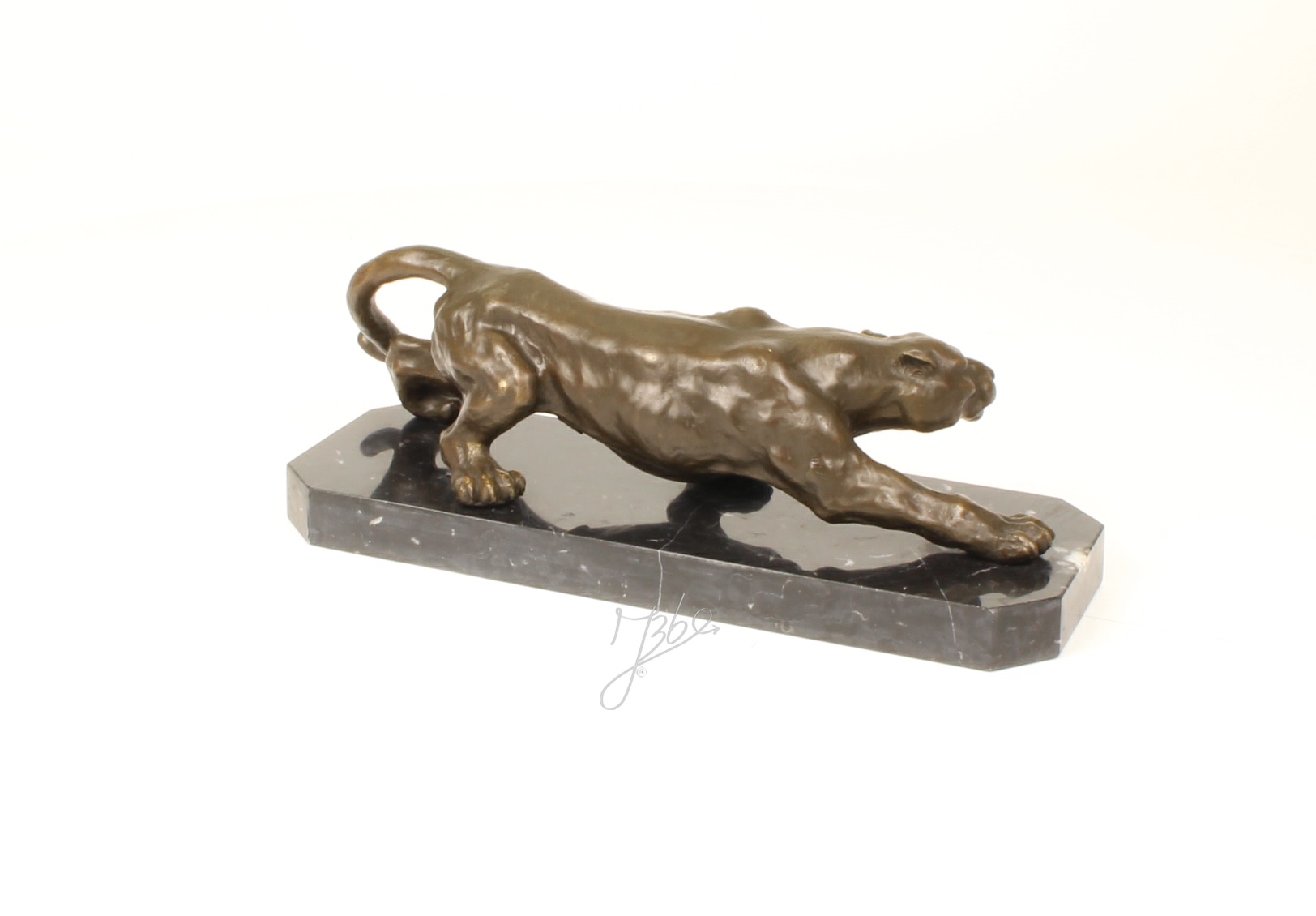 Exquisite Bronze Panther Skulptur Schleichender Panther aus Bronze 11