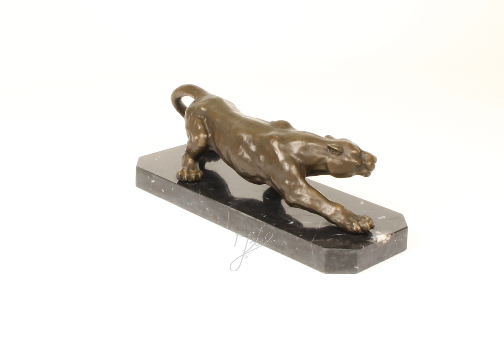Exquisite Bronze Panther Skulptur Schleichender Panther aus Bronze 12