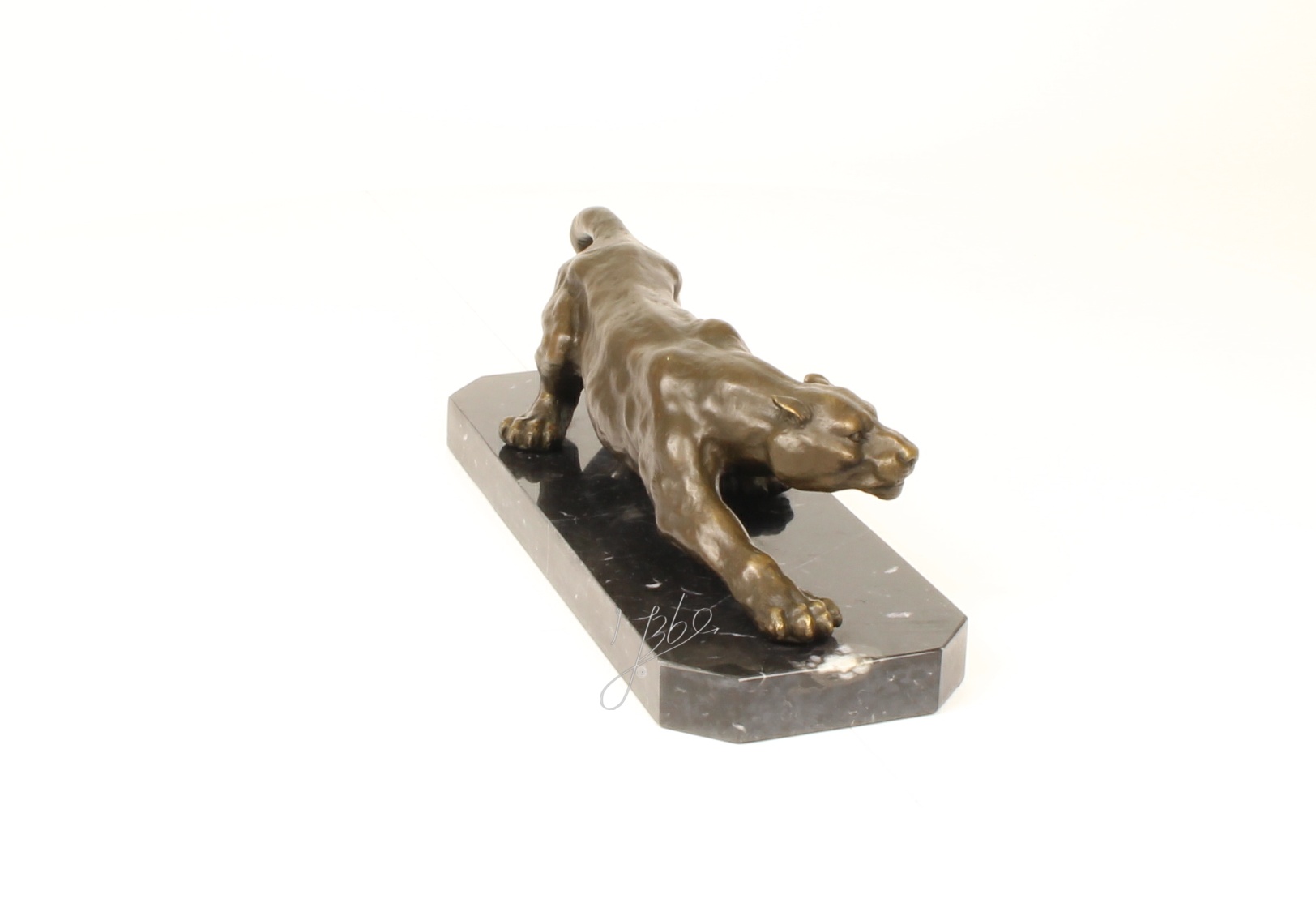 Exquisite Bronze Panther Skulptur Schleichender Panther aus Bronze 13
